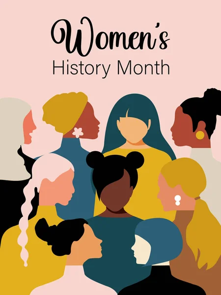 Women History Month Women Different Ages Nationalities Religions Come Together — Stok fotoğraf