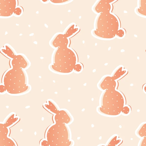 Рожевий Великодній Кролик Довгими Вухами Створює Безшовний Милий Візерунок Сучасних — стокове фото