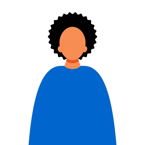 Sample African American Girl Young Woman Avatar Template Blue Dress — Stock Photo, Image