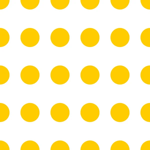 Yellow Circles White Background Seamless Simple Pattern Decorative Textiles Fabrics — Stock Vector