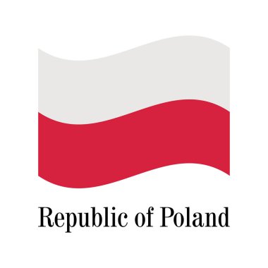 Beyaz ve kırmızı ile Polonya Cumhuriyeti bayrağı. Vektör.