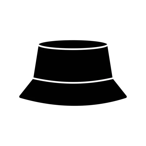 Schwarze Panama Ikone Stilvolle Kopfbedeckung Auf Weißem Hintergrund Für Modeaccessoires — Stockvektor