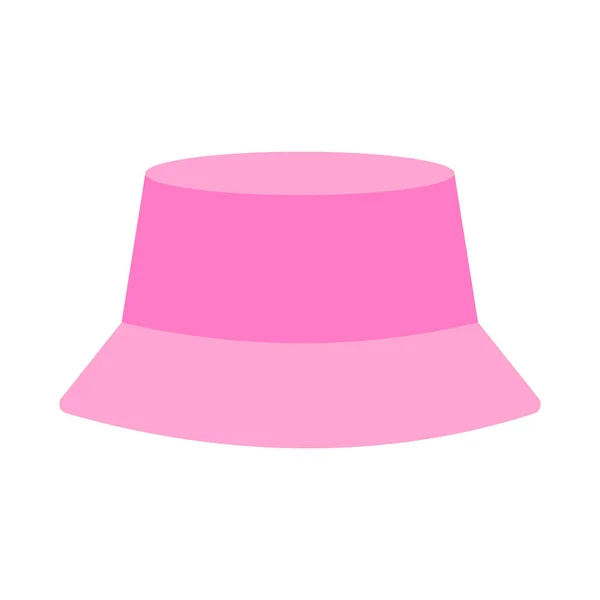 Pink Panama Stylish Headdress White Background Fashion Accessory Vector — Stock Vector