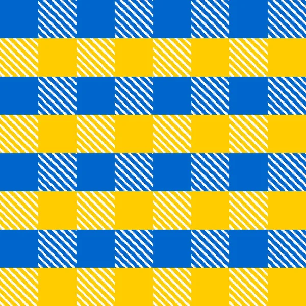 Karo Nahtloses Muster Blaue Und Gelbe Quadrate Für Moderne Stoffe — Stockvektor