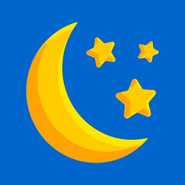 Luna Las Estrellas Son Amarillas Sobre Fondo Azul Impresión Almohadas — Archivo Imágenes Vectoriales