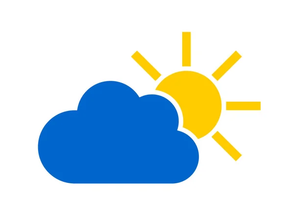 Nube Azul Sol Amarillo Icono Pronóstico Del Tiempo Aislado Sobre — Vector de stock