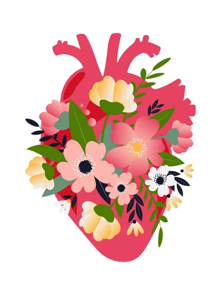Bloeiend Hart Geïsoleerd Witte Achtergrond Geestelijke Gezondheid Concept Valentijnsdag — Stockfoto