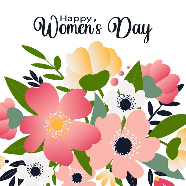 Feliz Día Las Mujeres Ramo Flores Silvestres Aisladas Sobre Fondo —  Fotos de Stock