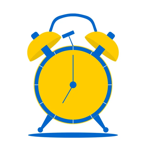 Relógio Despertador Com Setas Amarelas Azuis Mostrando Manhã Fundo Branco —  Vetores de Stock