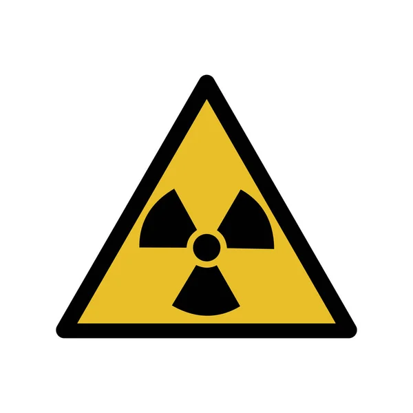 Знак Радиационной Опасности Желтый Треугольник Черной Границей Трилистником Посередине Вектор — стоковый вектор