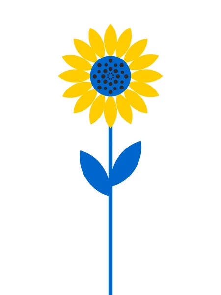 해바라기꽃은 배경에 떨어져 있습니다 우크라 이나를 상징하는 노란색 파란색의 국가적 — 스톡 벡터