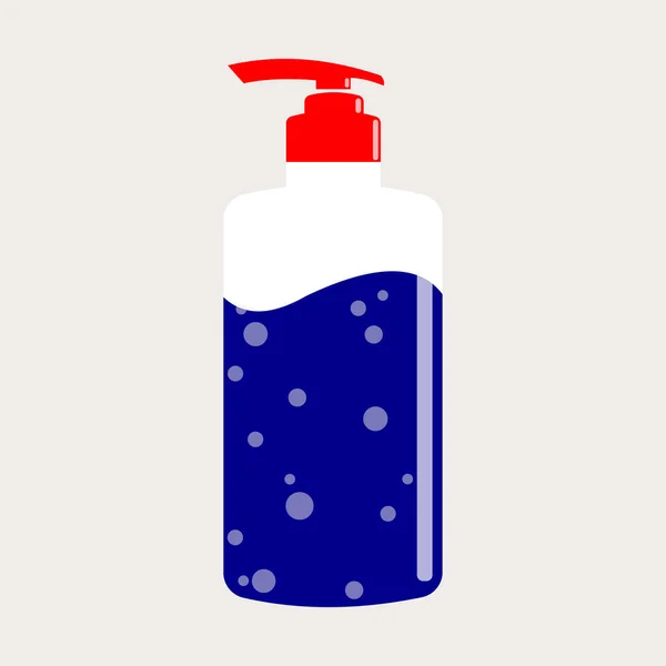 Skin Care Cosmetics Antibacterial Gel Bottle Dispenser Washing Hands Disinfection — Stock Vector