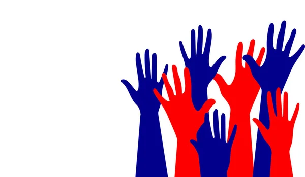 Mãos Pessoas Com Diferentes Cores Pele Diferentes Nacionalidades Religiões Ativistas — Vetor de Stock