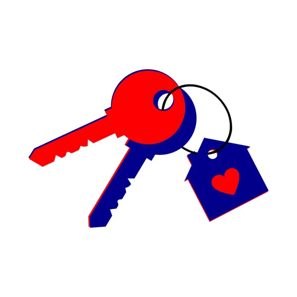 Keys House Apartment New Building Housing Gift Keys Icon Keychain — Stock Vector