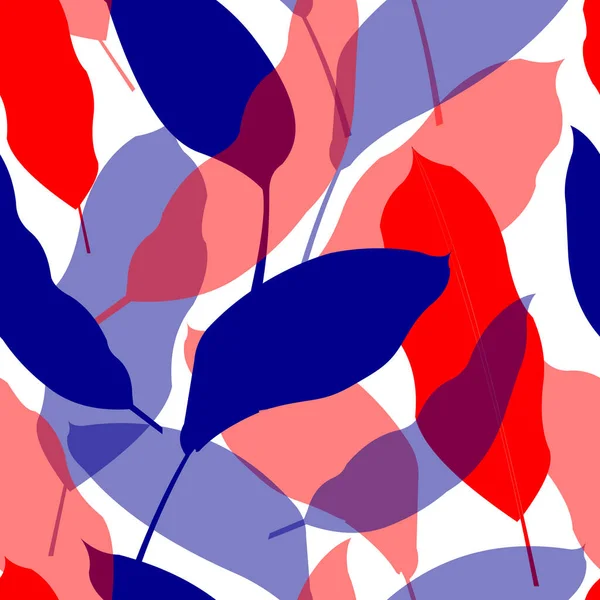 Tropische Blätter Nahtlos Süße Muster Für Textilien Und Papier Blaue — Stockvektor