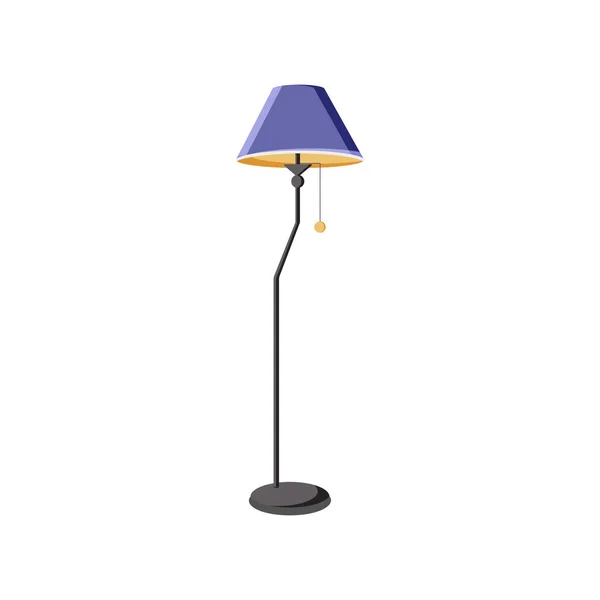 Fialová Podlahová Lampa Izolovaná Bílém Pozadí Vysoká Moderní Elektrická Lampa — Stockový vektor