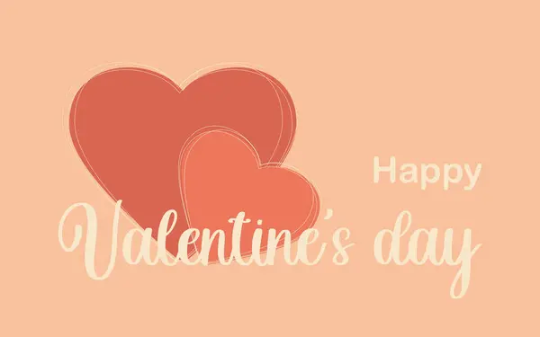 Feliz Dia Dos Namorados Cumprimentando Cartão Romântico Horizontal Com Corações —  Vetores de Stock