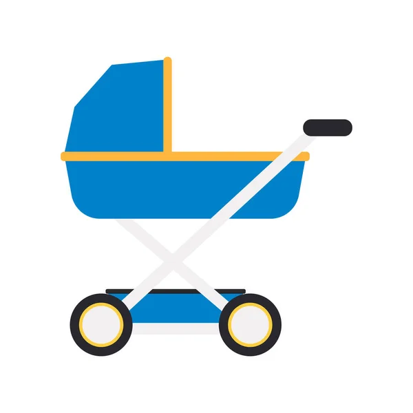 Baby Blue Stroller Transformer Isolated White Background Walking Transporting Newborn — Stock Photo, Image