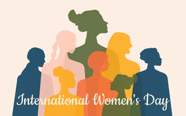 Dia Internacional Mulher Mulheres Diferentes Idades Nacionalidades Religiões Reúnem — Fotografia de Stock