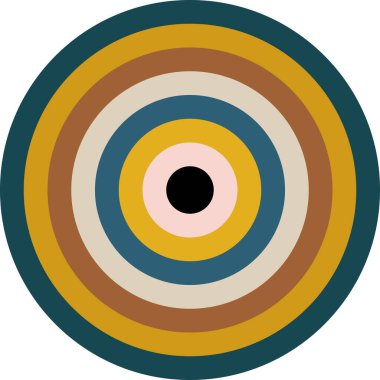 Beyaz arkaplanda renk ayarlı daire. Moda deseni olarak paleti olan küre deseni. Vektör.