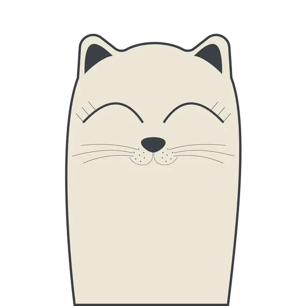 Cartoon Fantazie Kočka Zavřenýma Očima Izolované Bílém Pozadí — Stock fotografie