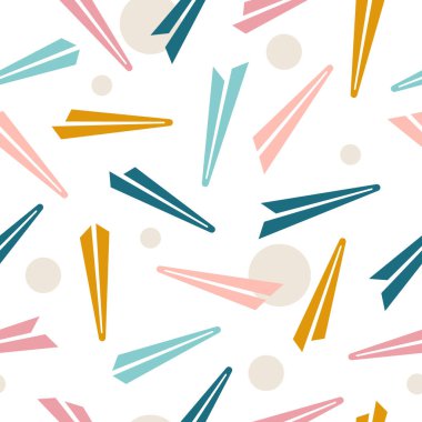 Soyut geometrik renkli çubuklar modern kumaşlar ve tekstil için düzensiz şekiller oluşturur.. 