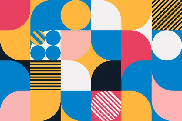 Affiche Abstraite Moderne Avec Des Formes Géométriques Des Détails Rayés — Image vectorielle