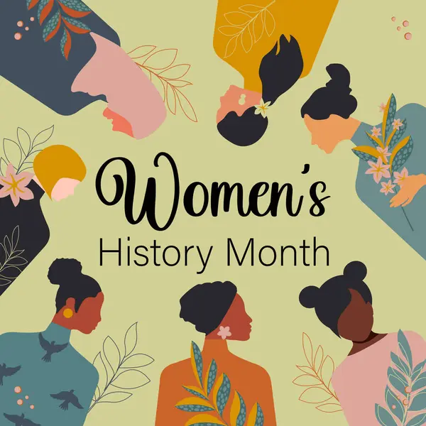 Women\'s History Month. Women of different ages, nationalities and religions come together.