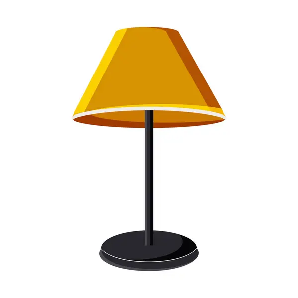 Electric table cozy lamp with a yellow lampshade on a white background.