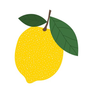 Sarı benekli limon ve beyaz üzerinde yeşil yapraklar..