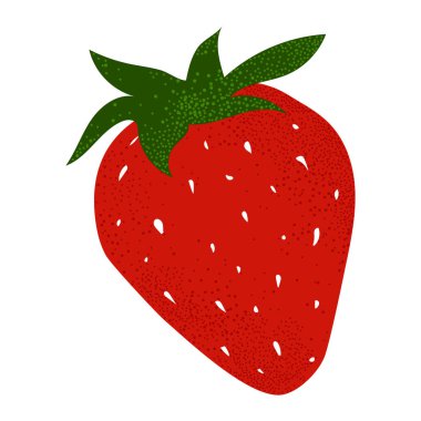 Beyaz arka planda kırmızı çilek izole edilmiş. Vektör.