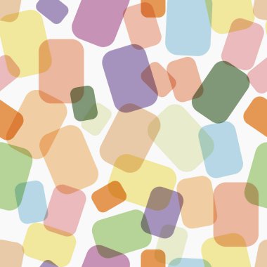 Çok renkli kareler beyaz bir arkaplana rastgele dağılmış, kusursuz bir desen oluşturuyorlar.. 