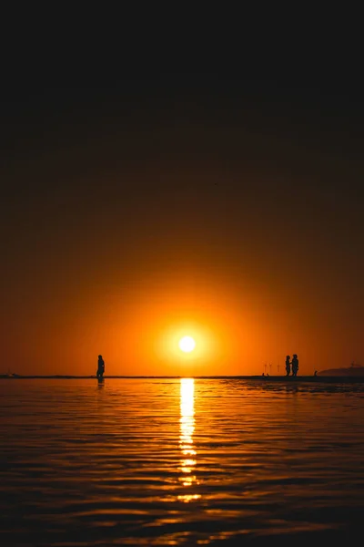 Sun Setting Beach Horizon — Stock Photo, Image