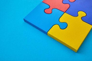 Color puzzle symbol of public awareness for autism spectrum disorder. World Autism Awareness Day