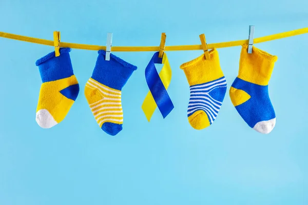 Světový Syndrom Pozadí Dne Spousta Ponožek — Stock fotografie