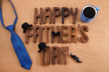 Happy Fathers Day greeting card. Happy Fathers Day inscription