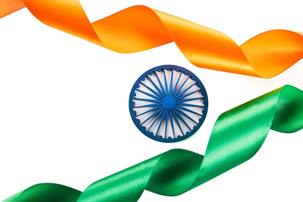 Día Independencia India Concepto Fondo Con Rueda Ashoka — Foto de Stock