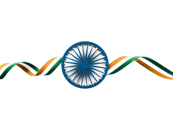 Indian Independence Day Concept Φόντο Τροχό Ashoka — Φωτογραφία Αρχείου