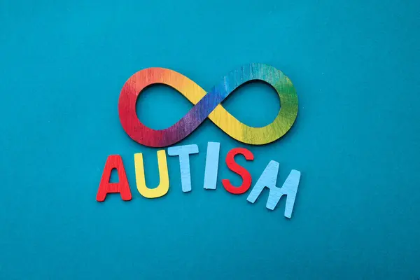 stock image Autistic rainbow eight infinity symbol. Autism awareness day symbol