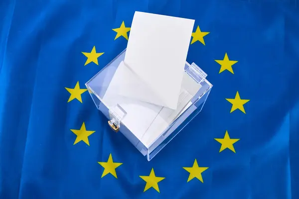 Wählen Sie Der Wahlurne Wahlen Zum Europäischen Parlament Stockbild