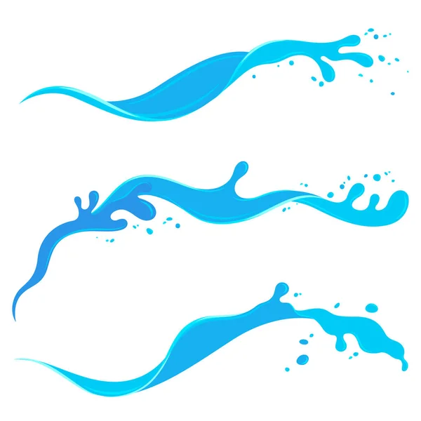 Water Splashing Flat Design Stroke Art Design Element — Stock Vector