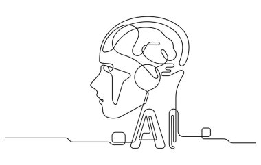 Yapay Zeka ve Dijital Teknoloji Beyin Veri Robotu bir satırda kavramsal