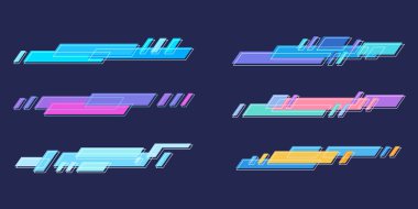 dijital grafik çizgili bar düz tasarım seti