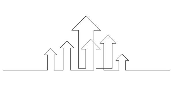 Стрілки Вгору Напрямок Зростання Однієї Лінії Успішна Концепція Ілюстрація — стоковий вектор