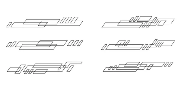 Technology Digital Graphic Bar Lined Geometric Set Vector Illustration Decoration — Stock Vector