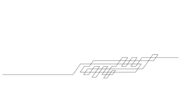 ヘッダー フッター 装飾のための1行のミニマリストのベクターのイラストのデジタル技術のグラフィック デザイン要素 — ストックベクタ