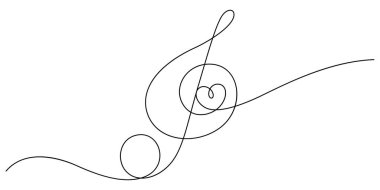 Müzik aşığı kavramı, notalar ve kalp şeklinde tek satırda