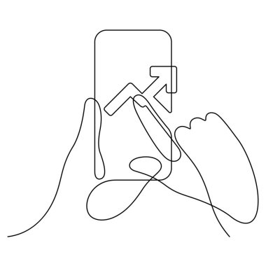 El, telefon yatırım uygulaması kullanarak borsa grafik grafiği bir satır aralıksız
