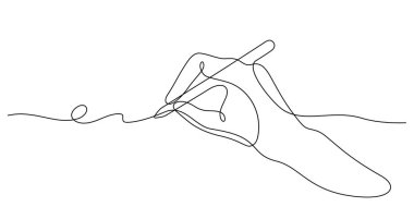 Eldeki kalemle aralıksız bir satır çiziyorsun.