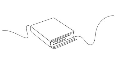Kitap çizgisi sanat minimalizmi. Kapalı kitap eğitimi sorunlu vektör illüstrasyonunun sürekli çizimi